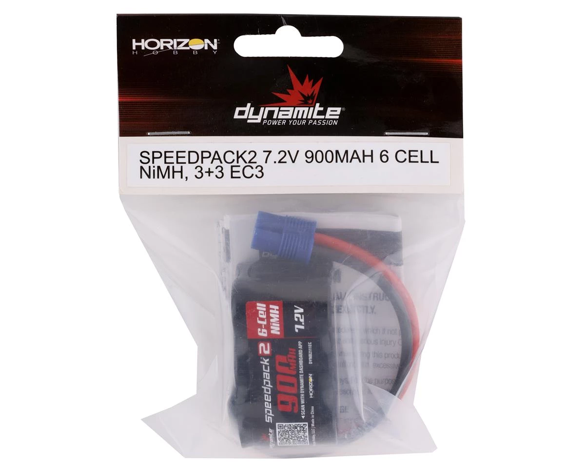 Dynamite Speedpack2 6-Cell NiMh Battery Pack (7.2V/900mAh) w/EC3 Connector 2 Dynamite Speedpack2 6-Cell NiMh Battery Pack (7.2V/900mAh) w/EC3 Connector - Image 2