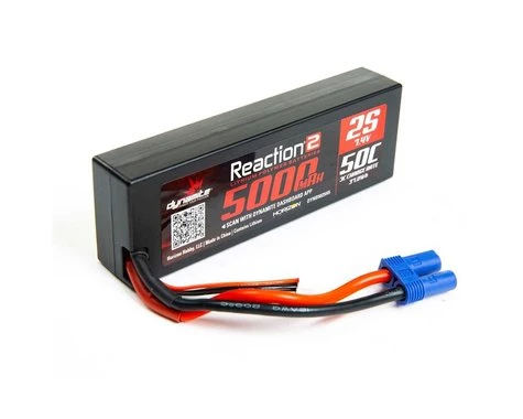 Dynamite Reaction 2.0 2S 50C Hardcase LiPo Battery w/EC5 (7.4V/5000mAh) 1 Dynamite Reaction 2.0 2S 50C Hardcase LiPo Battery w/EC5 (7.4V/5000mAh)