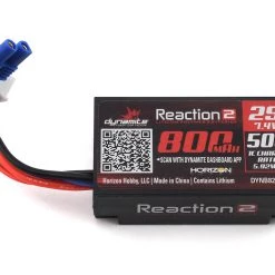 Dynamite Reaction 2S 50C Hard Case LiPo Battery w/EC2 Connector (7.4V/800mAh)