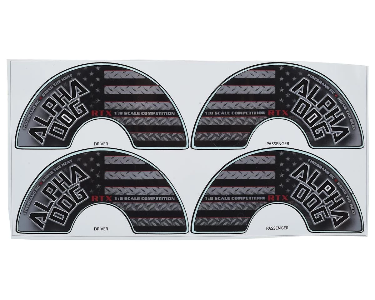 Firebrand RC Alpha Dog RTX Pre-Mounted 1/8 Buggy Tires (4) (Black) w/12mm Hex 4 Firebrand RC Alpha Dog RTX Pre-Mounted 1/8 Buggy Tires (4) (Black) w/12mm Hex - Image 4