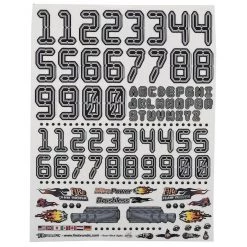 Firebrand RC Numbers Decal Sheet (Black) (8.5x11")