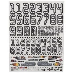 Firebrand RC Numbers Decal Sheet (White) (8.5x11")