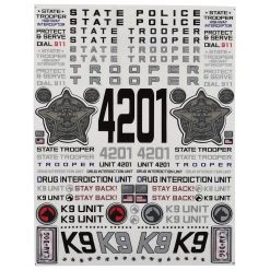 Firebrand RC State Trooper Decal Sheet (8.5x11")