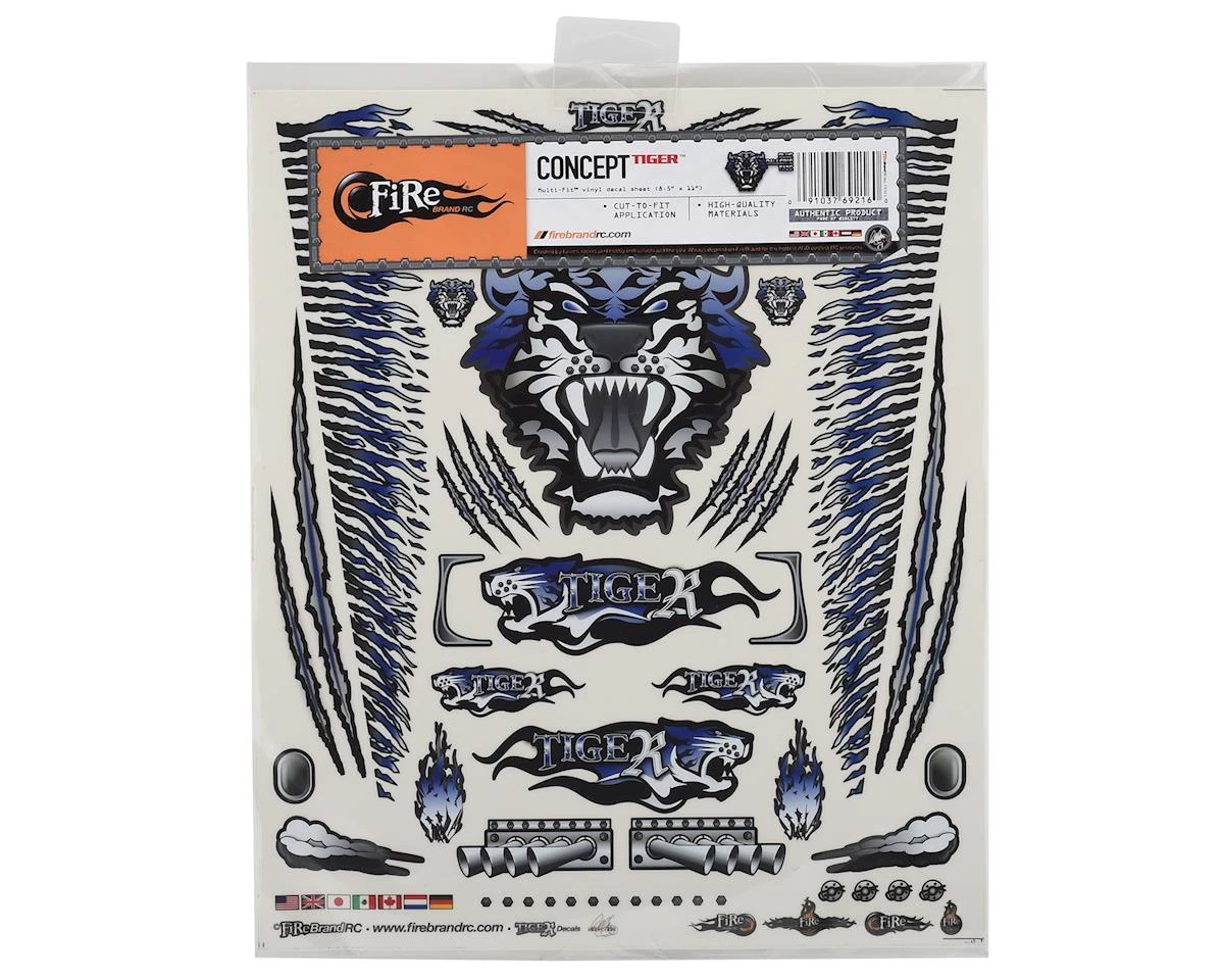 Firebrand RC Concept Tiger Decal Sheet (Blue) (8.5x11") 2 Firebrand RC Concept Tiger Decal Sheet (Blue) (8.5x11") - Image 2