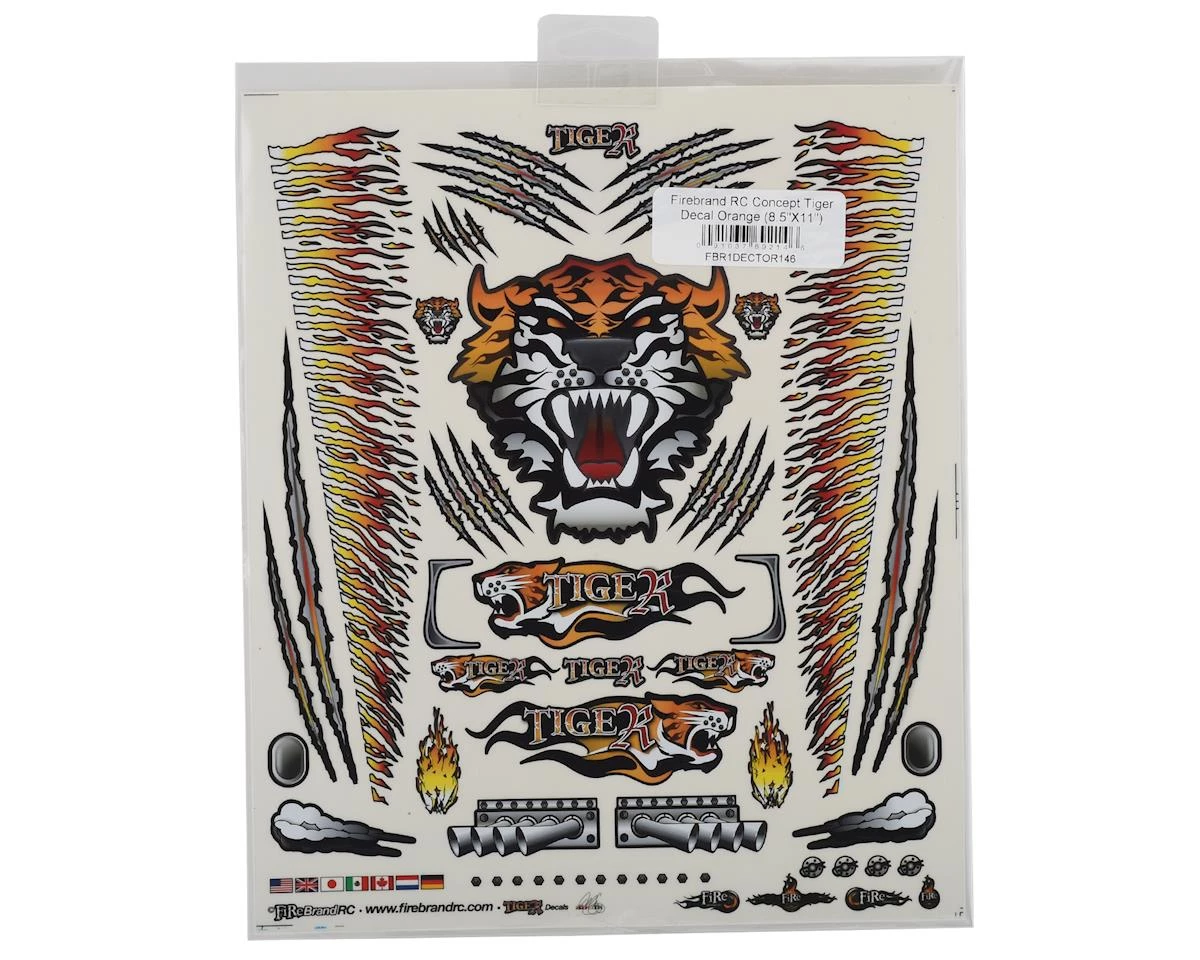 Firebrand RC Concept Tiger Decal (Orange) (8.5x11") 2 Firebrand RC Concept Tiger Decal (Orange) (8.5x11") - Image 2