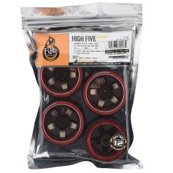 Firebrand RC Aluminum Highfive D2M12 Pre-Mounted Slick Drift Tires (4) (Red/Gun Metal) w/D2 Tires, 12mm Hex & 12mm Offset -Cheap Dynamite Store fbr1mtxhi5474 2