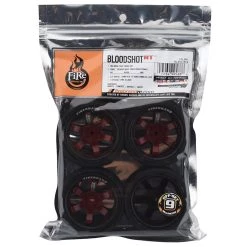 Firebrand RC Bloodshot RT9 Pre-Mounted On-Road Tires (4) (Red/Black) w/Fang Tires, 12mm Hex & 9mm Offset -Cheap Dynamite Store fbr1wheblo688 2