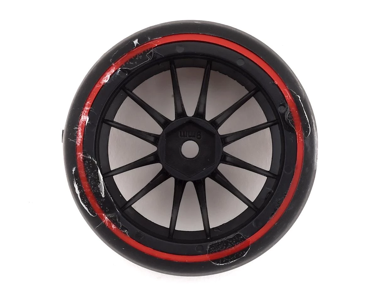 Firebrand RC Char D29R Pre-Mounted 2-Piece Slick Drift Tires (4) (Black/Red) w/D2 Tires, 12mm Hex & 9mm Offset 2 Firebrand RC Char D29R Pre-Mounted 2-Piece Slick Drift Tires (4) (Black/Red) w/D2 Tires, 12mm Hex & 9mm Offset - Image 2