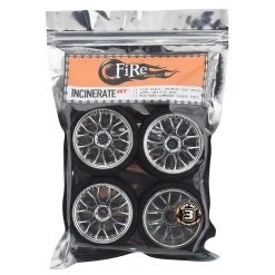 Firebrand RC Incinerate RT Pre-Mounted On-Road Tires (4) (Chrome) w/FireFang Tires, 12mm Hex & 3mm Offset 5 Firebrand RC Incinerate RT Pre-Mounted On-Road Tires (4) (Chrome) w/FireFang Tires, 12mm Hex & 3mm Offset -Cheap Dynamite Store fbr1whecin061 2