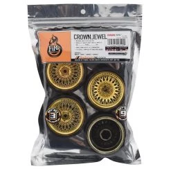 Firebrand RC Crownjewel DSR39 Pre-Mounted Slick Drift Tires (4) (Gold) w/Sickle-R Tires, 12mm Hex & 3mm/9mm Offset 5 Firebrand RC Crownjewel DSR39 Pre-Mounted Slick Drift Tires (4) (Gold) w/Sickle-R Tires, 12mm Hex & 3mm/9mm Offset -Cheap Dynamite Store fbr1whecrn909 2