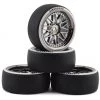 Firebrand RC Darkmatter D23 Pre-Mounted 2-Piece Drift Tires (4) (Smoke Chrome) w/D2 Tires, 12mm Hex & 9mm Offset