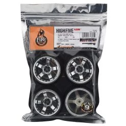Firebrand RC Highfive XDR9 5° Pre-Mounted Slick Drift Tires (4) (Chrome) w/Diamond Tires, 12mm Hex & 9mm Offset -Cheap Dynamite Store fbr1whehi5959 2