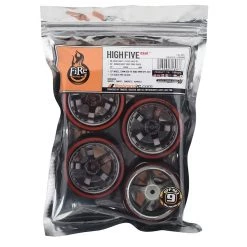 Firebrand RC Highfive D29 Pre-Mounted Slick Drift Tires (4) (Smoke Chrome) w/D2 Tires, 12mm Hex & 9mm Offset -Cheap Dynamite Store fbr1whehi5966 2
