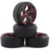 Firebrand RC Hydra XDR3 5° Pre-Mounted Slick Drift Tires (4) (Red/Black) w/Diamond Tires, 12mm Hex & 3mm Offset