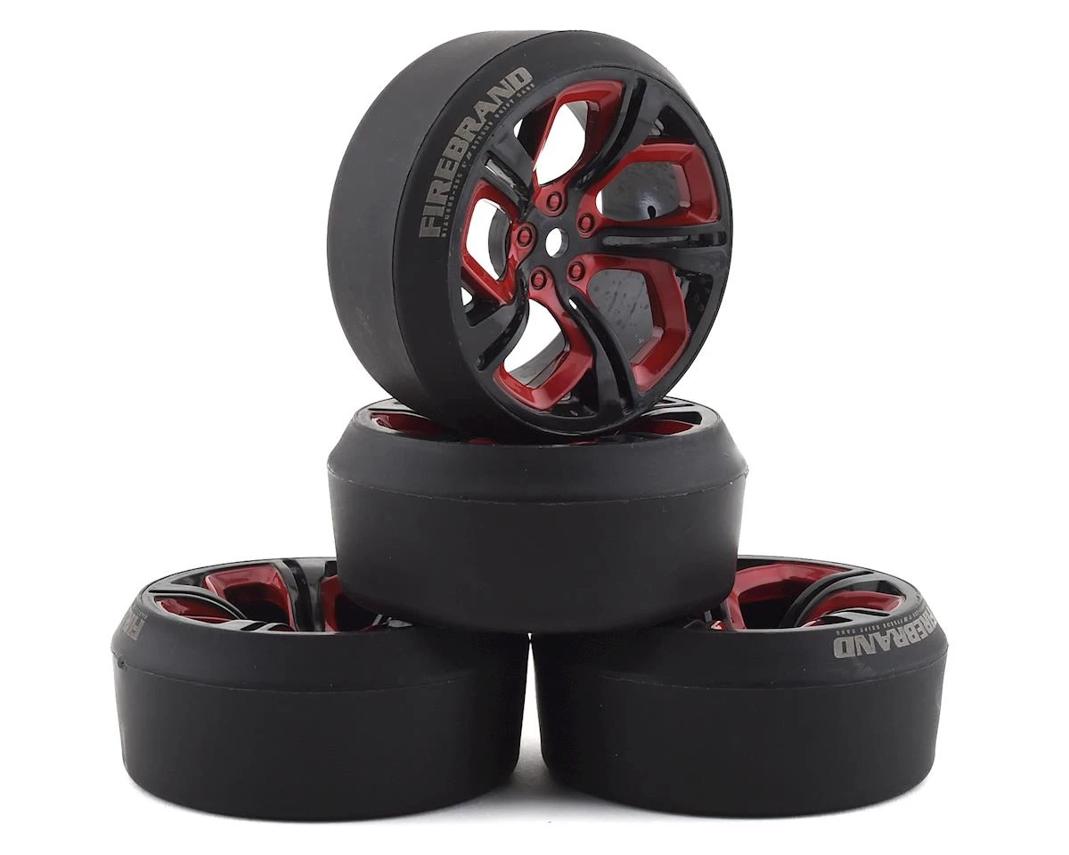 Firebrand RC Hydra XDR3 5° Pre-Mounted Slick Drift Tires (4) (Red/Black) w/Diamond Tires, 12mm Hex & 3mm Offset 1 Firebrand RC Hydra XDR3 5° Pre-Mounted Slick Drift Tires (4) (Red/Black) w/Diamond Tires, 12mm Hex & 3mm Offset