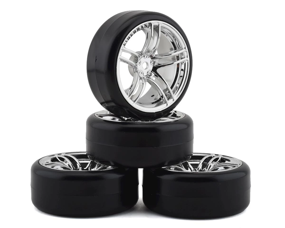 Firebrand RC Icestar D Pre-Mounted Slick Drift Tires (4) (Chrome) w/FireSickle Tires, 12mm Hex & 3mm Offset 1 Firebrand RC Icestar D Pre-Mounted Slick Drift Tires (4) (Chrome) w/FireSickle Tires, 12mm Hex & 3mm Offset
