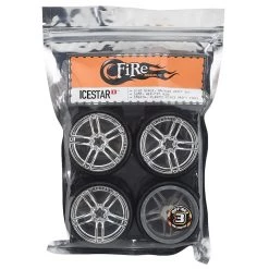 Firebrand RC Icestar D Pre-Mounted Slick Drift Tires (4) (Chrome) w/FireSickle Tires, 12mm Hex & 3mm Offset 5 Firebrand RC Icestar D Pre-Mounted Slick Drift Tires (4) (Chrome) w/FireSickle Tires, 12mm Hex & 3mm Offset -Cheap Dynamite Store fbr1wheice085 2