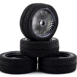 Firebrand RC OG RT3 Pre-Mounted On-Road Tires (4) (Smoke Chrome) w/Dagger Tires, 12mm Hex & 3mm Offset