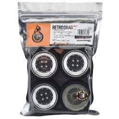 Firebrand RC Retrodrag RT3 Pre-Mounted On-Road Tires (4) (Chrome) w/Fang Tires, 12mm Hex & 3mm Offset -Cheap Dynamite Store fbr1wheret690 2